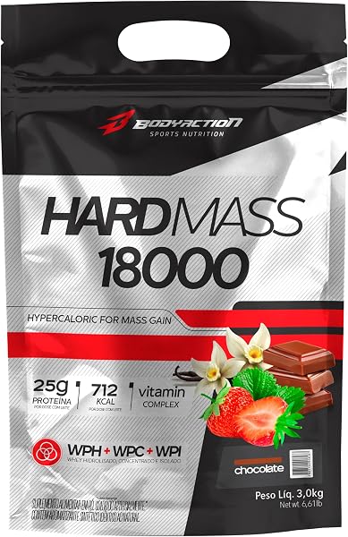 Body Action Hard Mass 18000 Hipercalórico 3kg Sabor Chocolate