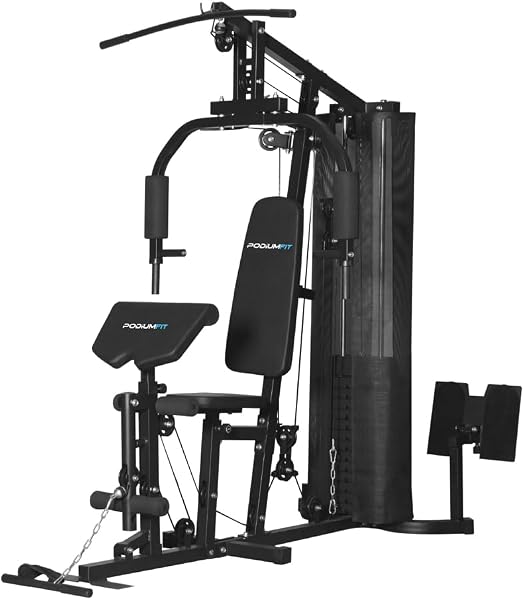 Estação de Musculação Podiumfit ME500 80kg LegPress e Scott