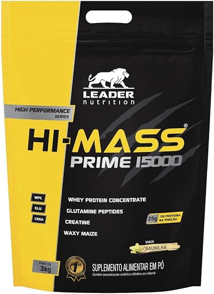 Leader Nutrition Hi-Mass Prime 15000 Hipercalórico 3kg Refil Baunilha