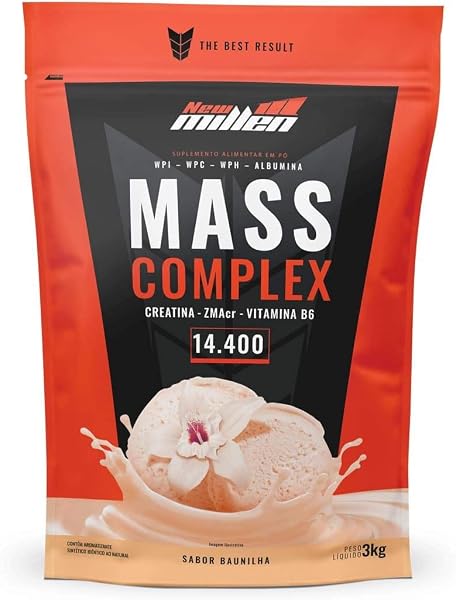 New Millen Mass Complex Hipercalórico 3kg Refil Sabor Baunilha