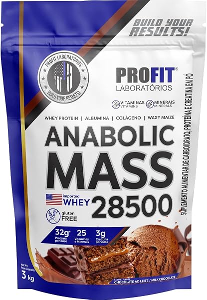 Profit Anabolic Mass 28500 Hipercalórico 3kg Sabor Chocolate ao Leite